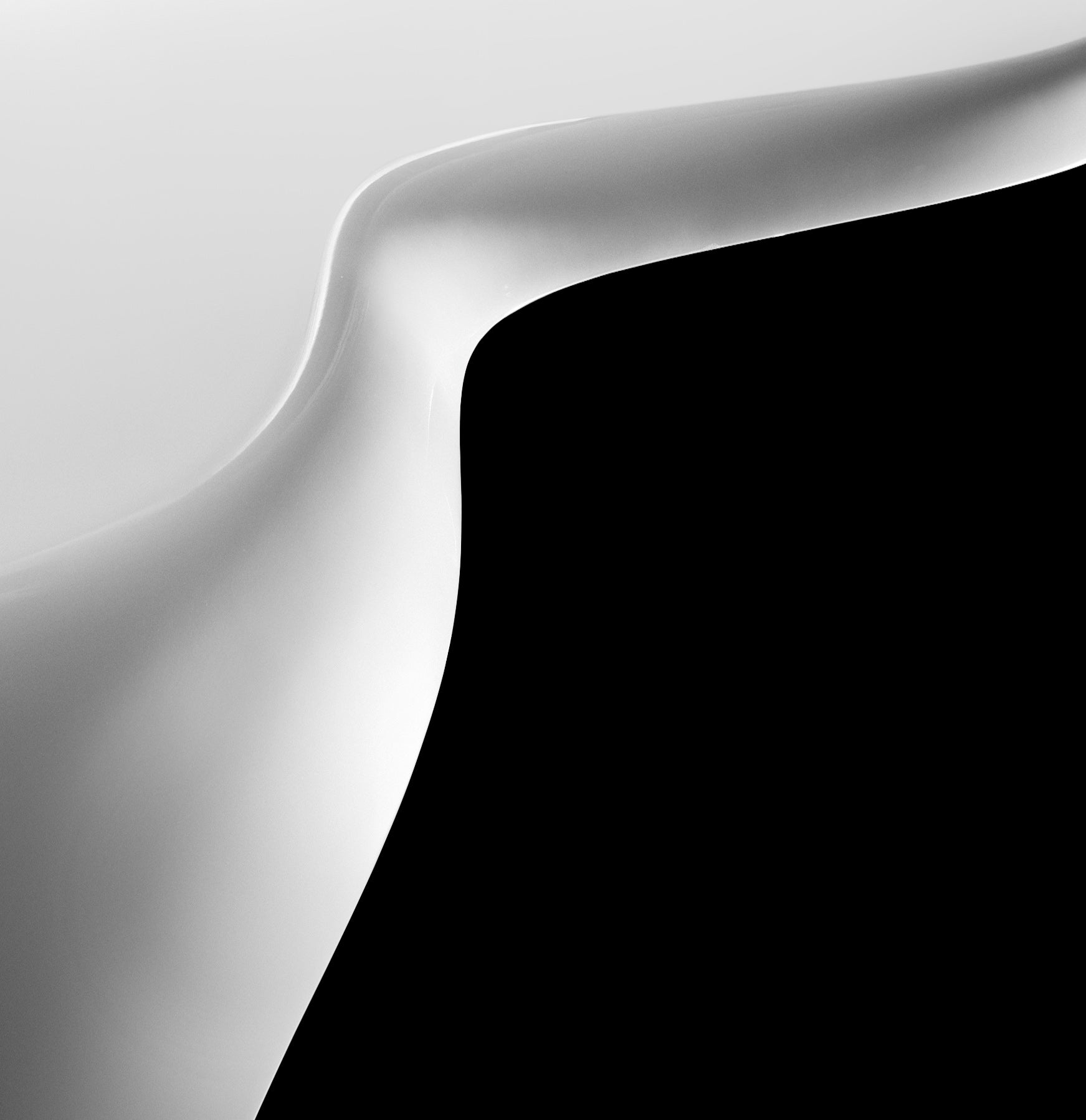 UNO de Karim Rashid présente une image abstraite en noir et blanc avec des formes douces et incurvées. Le design minimaliste et moderne crée un contraste saisissant, parfait pour les bureaux de direction contemporains.