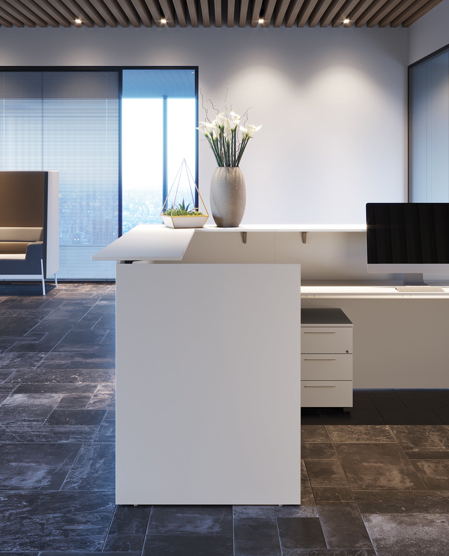 Banque d’accueil moderne et modulable – Baguette