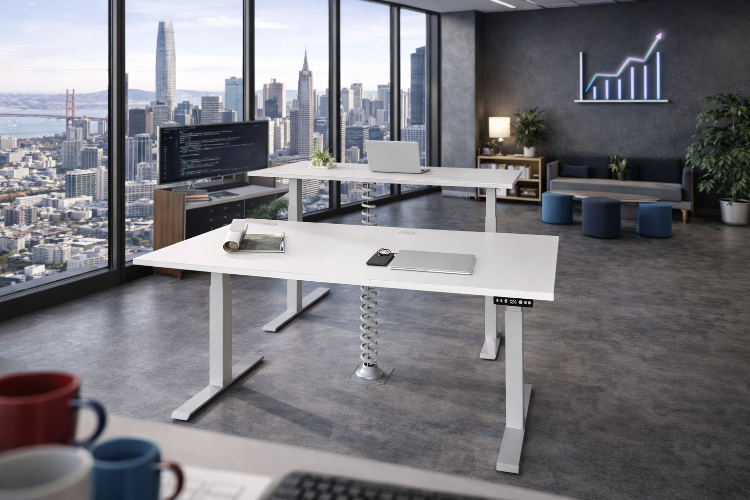 Bureau assis-debout électrique DESKUP