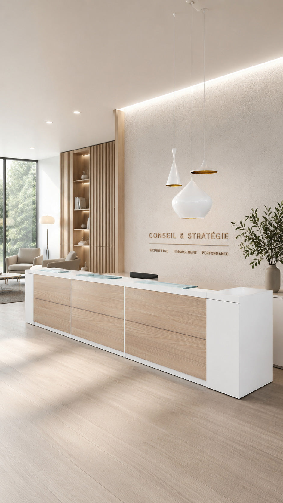 Banque d’accueil design Vogue