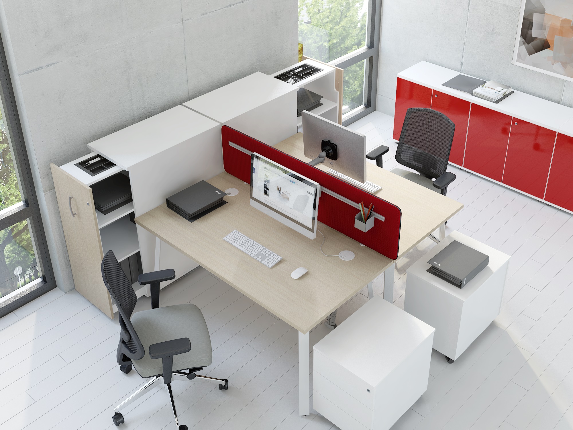 Mdd Ogi-Q Bureau avec extension / bureau en L